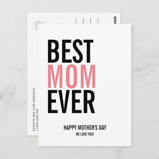 Best mam Ever Moederdag Briefkaart (Voorkant / Achterkant)
