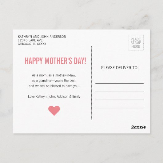 Best mam Ever Moederdag Briefkaart (Achterkant)