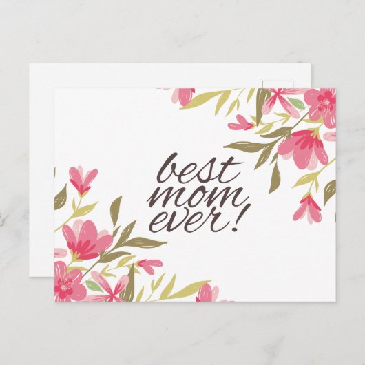 Best mam Ever Moederdag | BRIEFKAART (Voorkant / Achterkant)