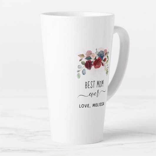 Best Mam Ever Moederdag Floral Aangepast Latte Mok (Rechterhoek)