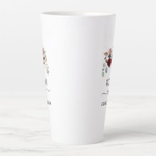 Best Mam Ever Moederdag Floral Aangepast Latte Mok (Voorkant)