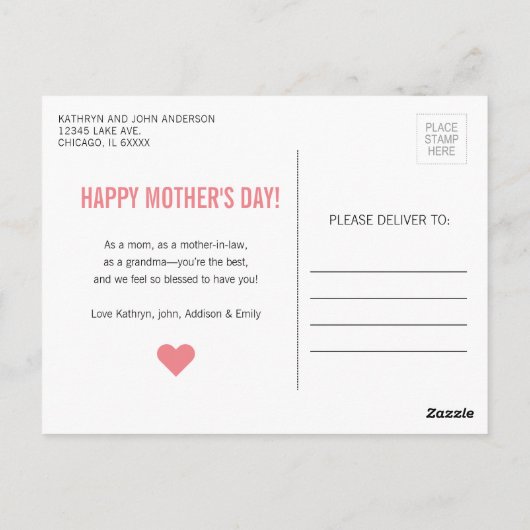 Best mam Ever Moederdag Foto Briefkaart (Achterkant)