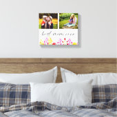 Best Mam Ever Moederdag Foto Collage Floral Canvas Afdruk (Insitu (Slaapkamer))