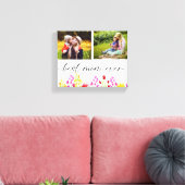 Best Mam Ever Moederdag Foto Collage Floral Canvas Afdruk (Insitu (Woonkamer))