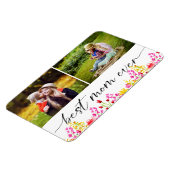 Best Mam Ever Moederdag Foto Collage Floral Magneet (Linkerzijde)