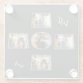 Best mam Ever Moederdag Gift 3 Photo Cutout Glazen Onderzetter (Achterkant)