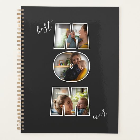 Best mam Ever Moederdag Gift 3 Photo Cutout Planner (Voorkant)