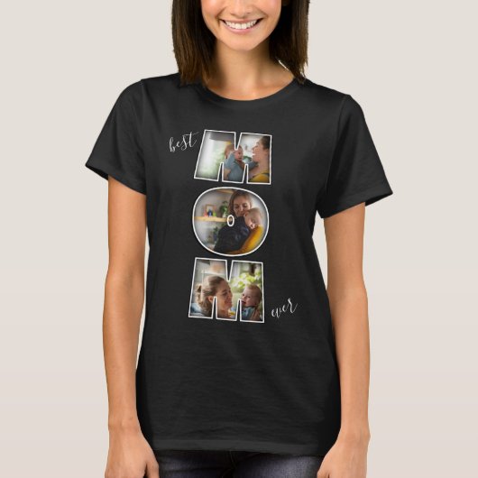Best mam Ever Moederdag Gift 3 Photo Cutout T-shirt (Voorkant)
