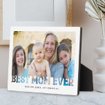 Best mam Ever Moederdag Gift Photo Fotoplaat<br><div class="desc">De moderne moederdag afbeelding plaque met een waardevolle foto van de moeder en de kinderen,  het gezegde "beste moeder ooit" en de namen van de kinderen.</div>