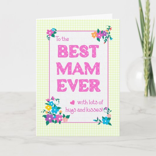 Best Mam Ever Moederdag Hugs and Kisses Kaart (Voorkant)