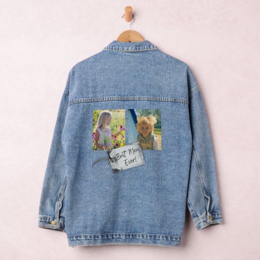 Best mam Ever Moederdag Photo Denim Jacket (Hangar)
