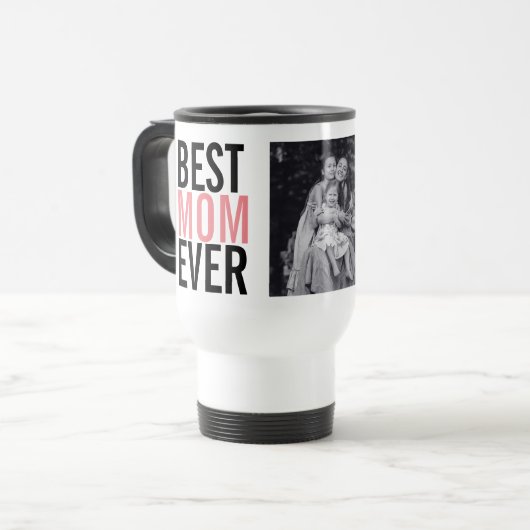 Best mam Ever Moederdag Photo Travel Mug Reisbeker (Voorkant links)