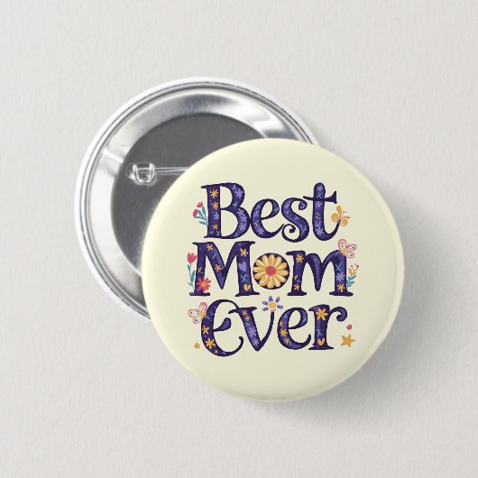 Best mam Ever Moederdag Ronde Button 5,7 Cm (Voorkant /achterkant)