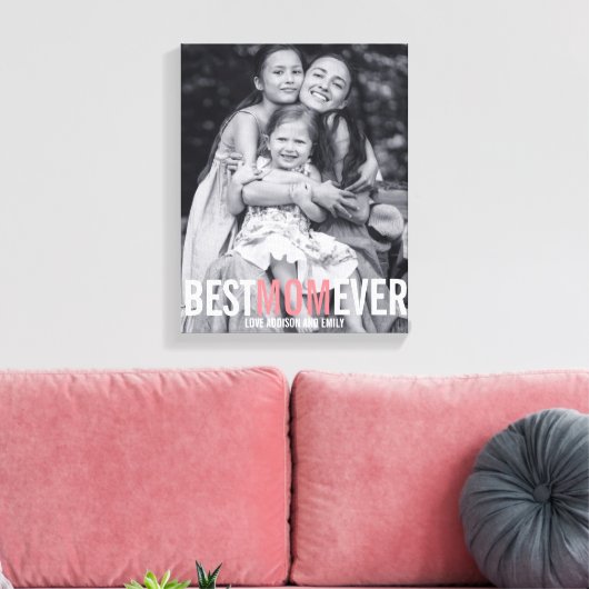 Best mam Ever Moederdag Stretted Canvas Print (Insitu (Woonkamer))