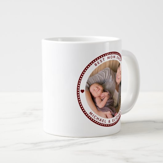 Best mam Ever Moederdag Two Photo Collage Grote Koffiekop (Voorkant rechts)