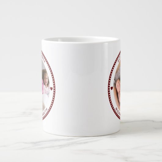 Best mam Ever Moederdag Two Photo Collage Grote Koffiekop (Voorkant)