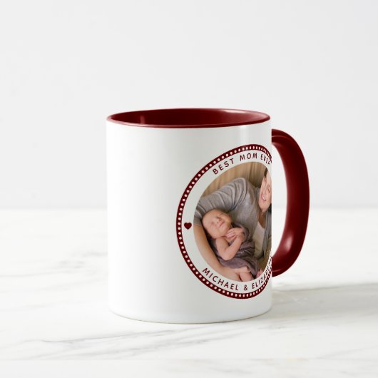 Best mam Ever Moederdag Two Photo Collage Mok (Voorkant rechts)