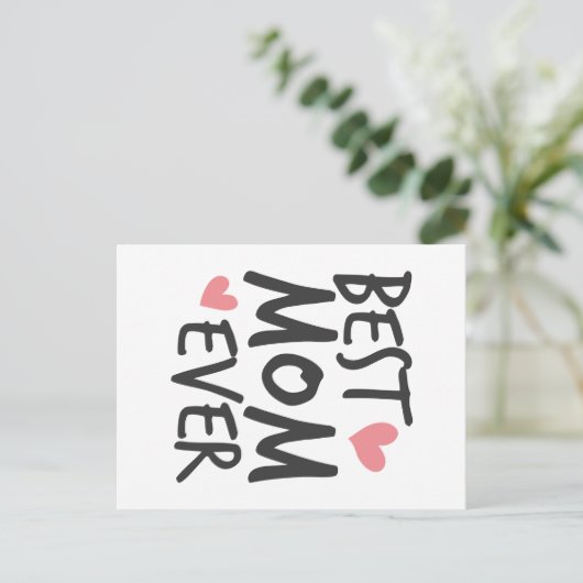 Best mam Ever Moederdag Typografie | BRIEFKAART (Staand voorkant)