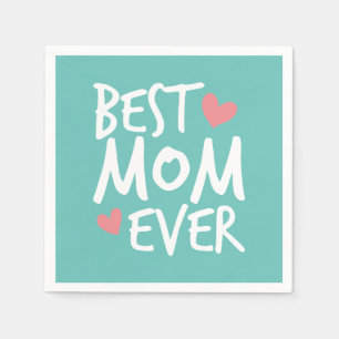 Best mam Ever Moederdag Typography Paper Napkin Servet