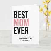 Best mam Ever Moederdag Wenskaart Kaart (Gele Bloem)