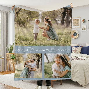 Best mam Ever Photo Blue Fleece Deken