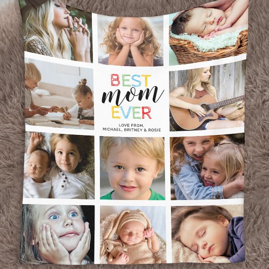 Best mam Ever Photo Collage Fleece Deken