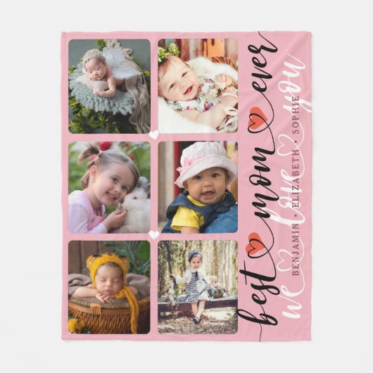 Best mam Ever Photo Collage Fleece Deken (Voorkant)