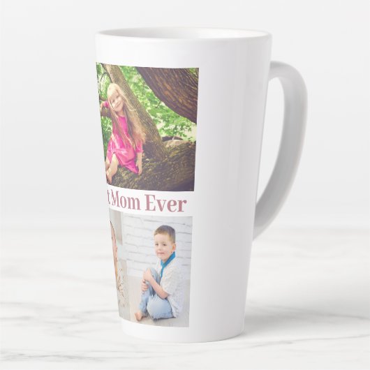 Best mam Ever Photo Collage Latte Mok (Rechterhoek)