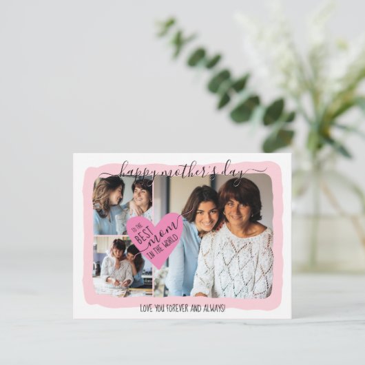 Best mam Ever Photo Collage Moederdag Feestdagenkaart (Staand voorkant)