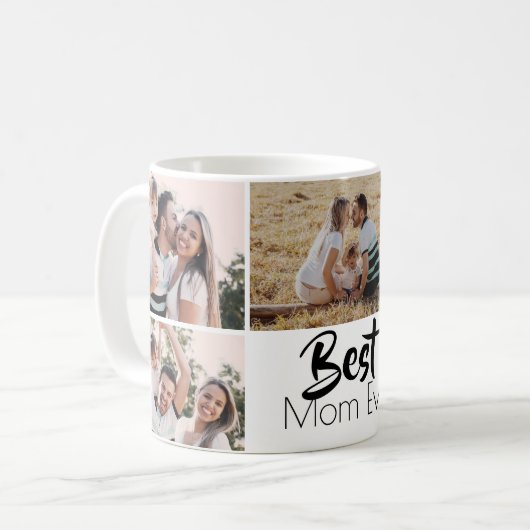 Best mam Ever Photo Collage Moederdag Koffiemok (Voorkant links)