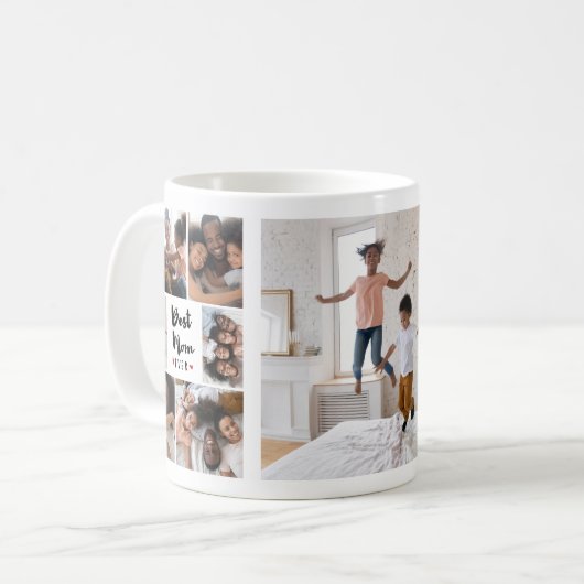 Best mam Ever Photo Collage Moederdag Koffiemok (Voorkant links)