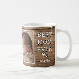 Best mam Ever Photo Collage Rustic Wood Koffiemok