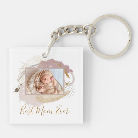 Best mam Ever Photo Modern Sleutelhanger (Achterkant)