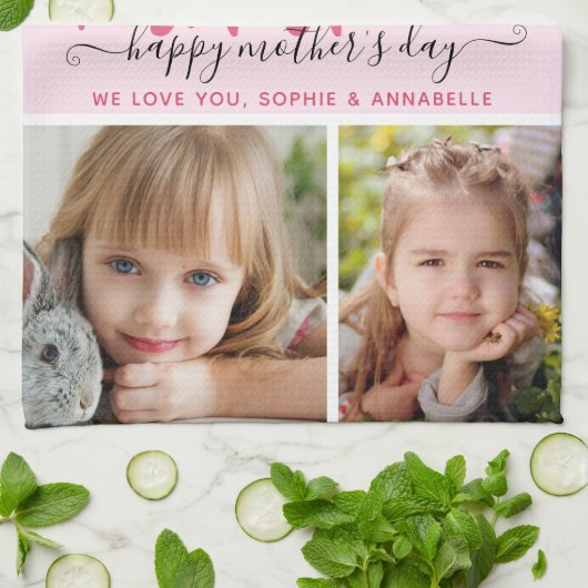 Best mam Ever Photo Moederdag Theedoek (Gevouwen)