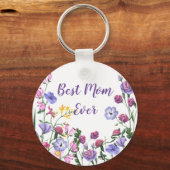 Best mam Ever Quote Summer Garden Flowers Sleutelh Sleutelhanger (Voorkant)