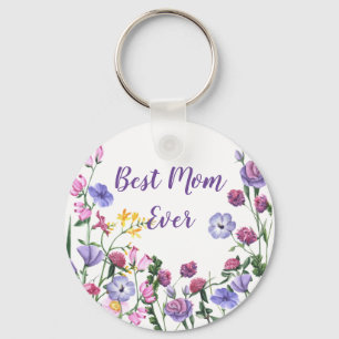 Best mam Ever Quote Summer Garden Flowers Sleutelh Sleutelhanger