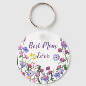 Best mam Ever Quote Summer Garden Flowers Sleutelh Sleutelhanger (Achterkant)