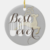 "Best mam Ever" rendierster Keramisch Ornament (Achterkant)