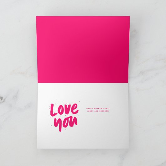 Best mam Ever roze foto Moederdag Kaart (Binnen)