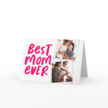 Best mam Ever roze foto Moederdag Kaart