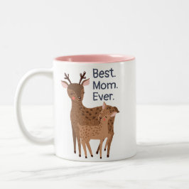 Best mam Ever Rustic Deer & Baby Photo Moederdag Tweekleurige Koffiemok