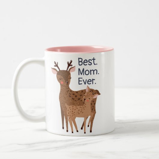 Best mam Ever Rustic Deer & Baby Photo Moederdag Tweekleurige Koffiemok (Links)