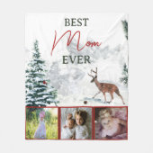 Best mam Ever Rustic Deer Winter Scene Foto Fleece Deken (Voorkant)