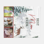 Best mam Ever Rustic Deer Winter Scene Foto Fleece Deken (Voorkant (Horizontaal))