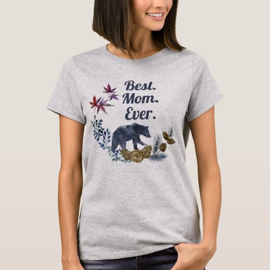 Best mam Ever Rustic Floral Mama Beer Moederdag T-shirt (Voorkant)
