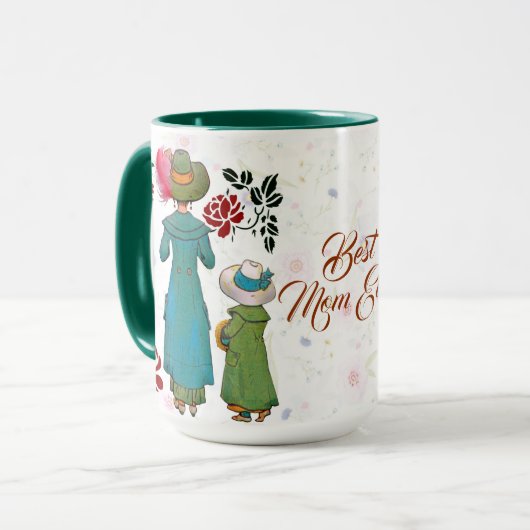 Best mam Ever Rustic Rozen  Moederdag Fun Mok (Voorkant links)