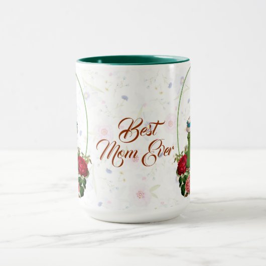 Best mam Ever Rustic Rozen  Moederdag Fun Mok (Midden)