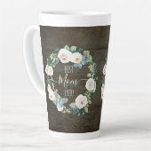 Best mam Ever Rustic White Floral Waterverf Wood Latte Mok (Linkerhoek)