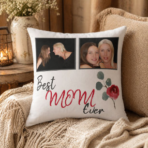 Best mam Ever Script Moederfoto Collage Kussen