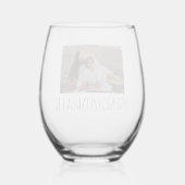 Best mam Ever Typografie Foto Wijnglas Zonder Voet (Achterkant)